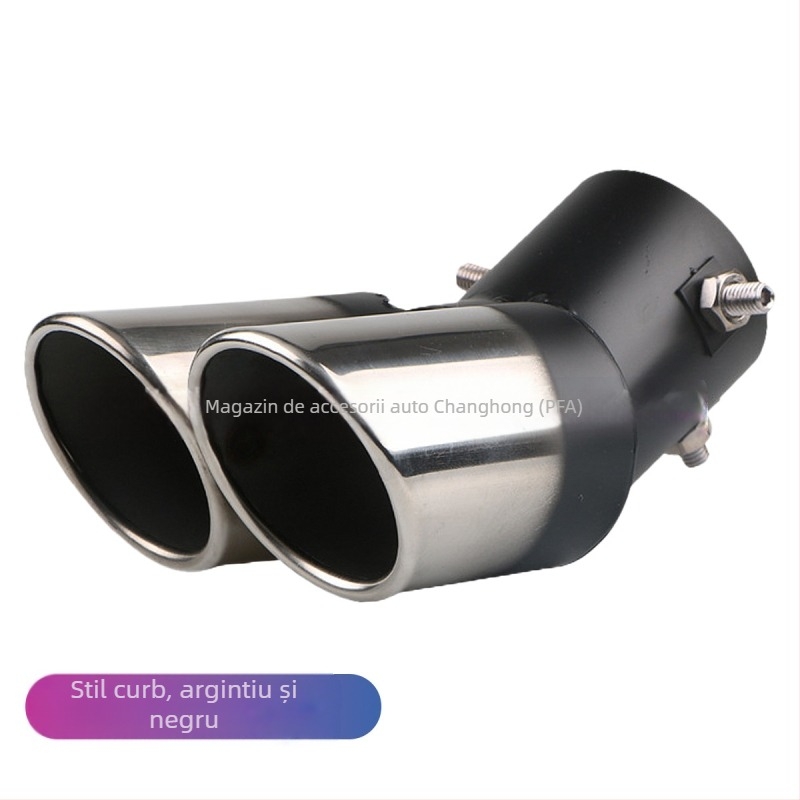 Țeavă de evacuare auto cu silențiu, universală, din oțel inoxidabil, secțiune spate, montaj prin șuruburi, compatibilă cu modele generale