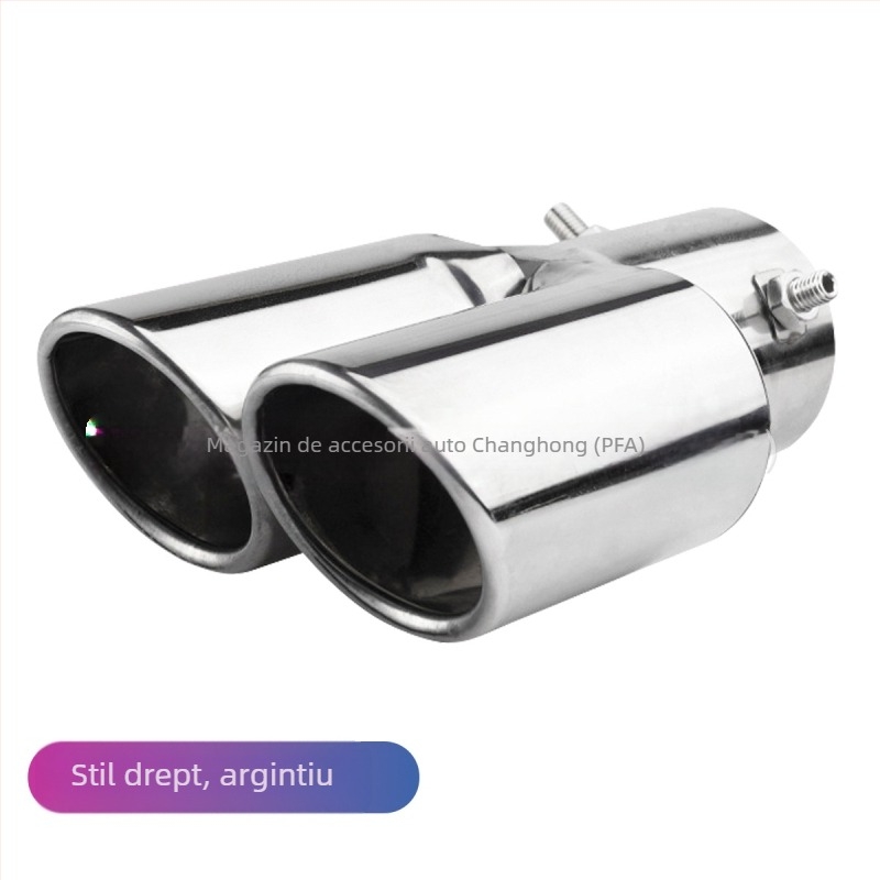 Țeavă de evacuare auto cu silențiu, universală, din oțel inoxidabil, secțiune spate, montaj prin șuruburi, compatibilă cu modele generale