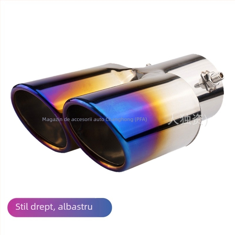 Țeavă de evacuare auto cu silențiu, universală, din oțel inoxidabil, secțiune spate, montaj prin șuruburi, compatibilă cu modele generale
