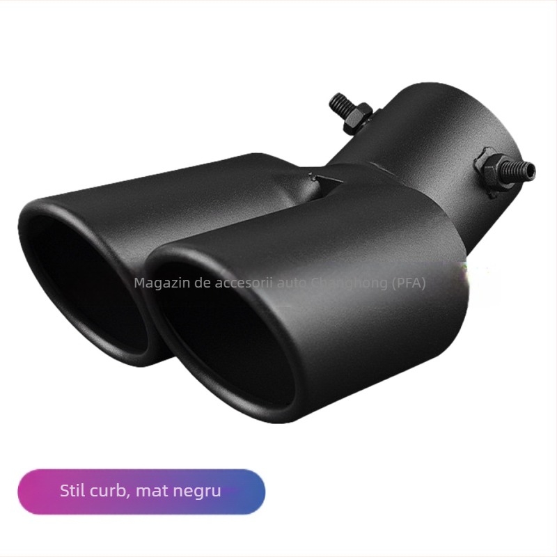 Țeavă de evacuare auto cu silențiu, universală, din oțel inoxidabil, secțiune spate, montaj prin șuruburi, compatibilă cu modele generale