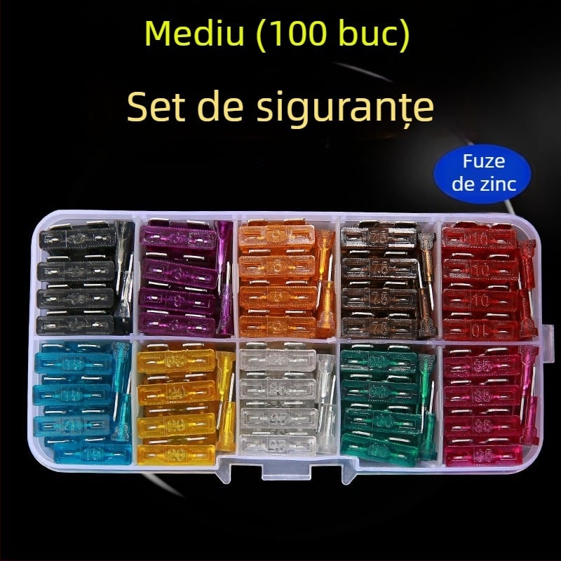 Set de siguranțe auto 2A–35A, 100 buc., în cutie