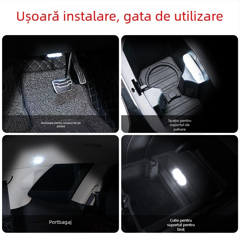 Iluminat pentru plafon și interiorul mașinii cu senzor inductiv, instalare fără cabluri — model zmd-1, putere 3W, tensiune 5V