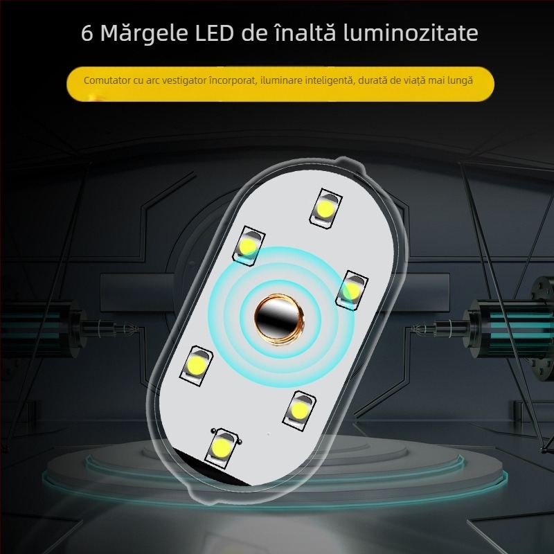 Iluminat pentru plafon și interiorul mașinii cu senzor inductiv, instalare fără cabluri — model zmd-1, putere 3W, tensiune 5V