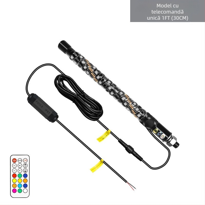 Lumina RGB pentru stâlp de steag în spirală – aliaj de aluminiu, 24W, 12V, 2A