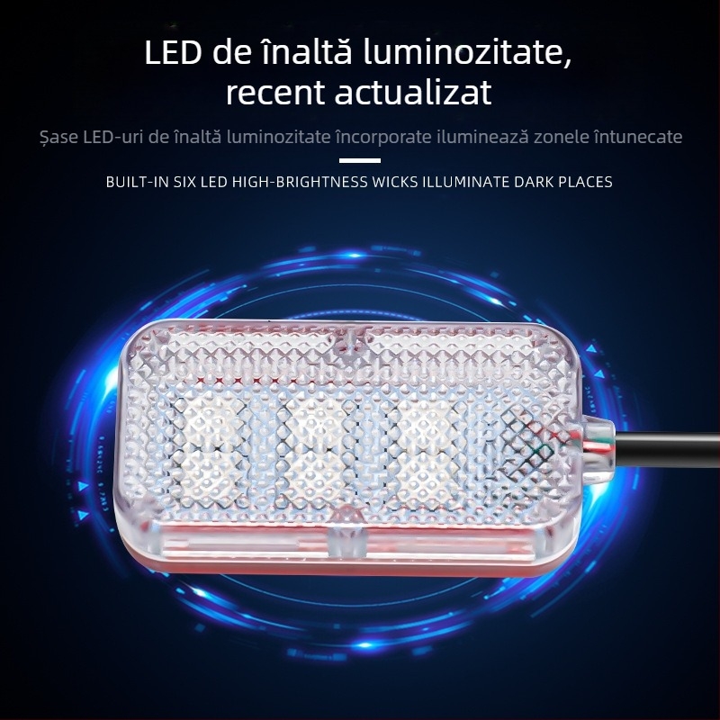Lumină ambientală LED pentru interiorul mașinii, alimentare USB, 12V, 15W, model Square Foot Light, potrivire universală