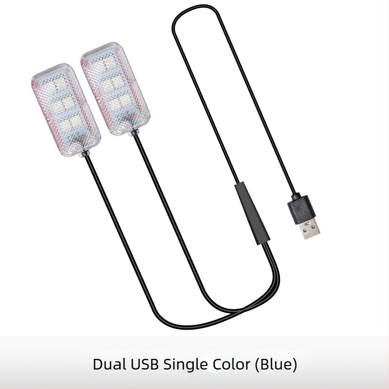Lumină ambientală LED pentru interiorul mașinii, alimentare USB, 12V, 15W, model Square Foot Light, potrivire universală