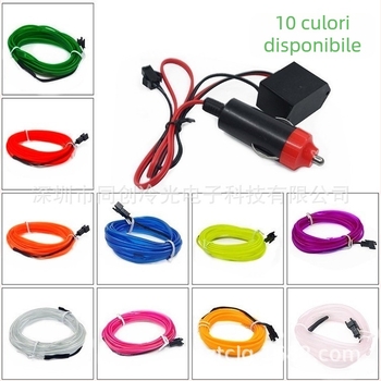 Kit DIY iluminare EL cu margine, înaltă luminozitate – alimentare 12V prin brichetă, textură PVC