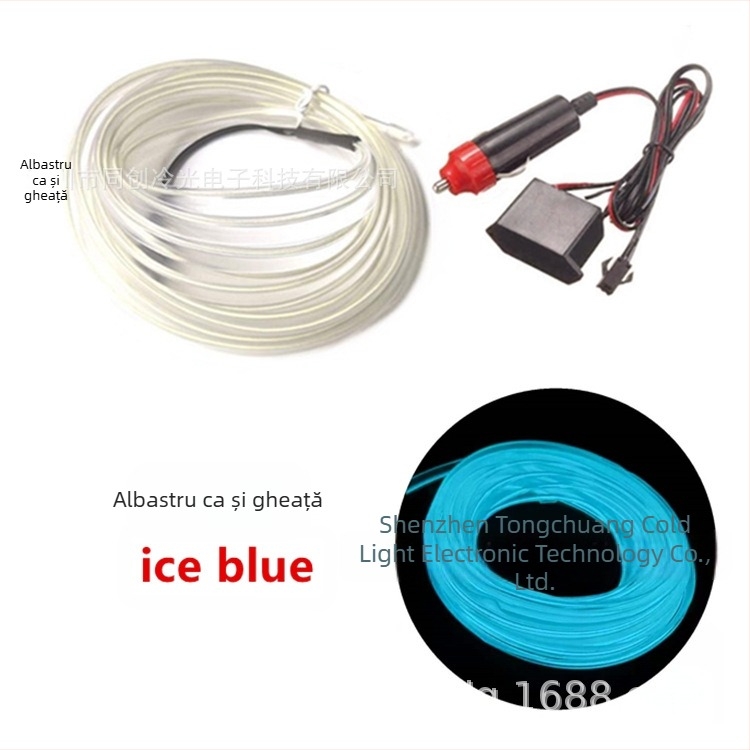 Kit DIY iluminare EL cu margine, înaltă luminozitate – alimentare 12V prin brichetă, textură PVC