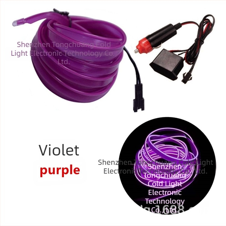 Kit DIY iluminare EL cu margine, înaltă luminozitate – alimentare 12V prin brichetă, textură PVC