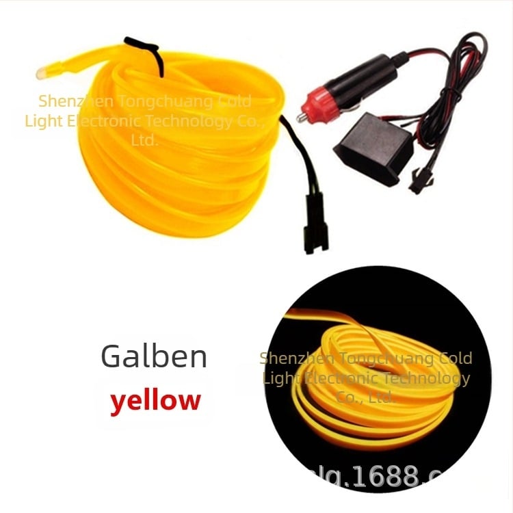 Kit DIY iluminare EL cu margine, înaltă luminozitate – alimentare 12V prin brichetă, textură PVC