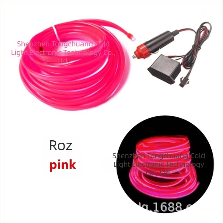 Kit DIY iluminare EL cu margine, înaltă luminozitate – alimentare 12V prin brichetă, textură PVC