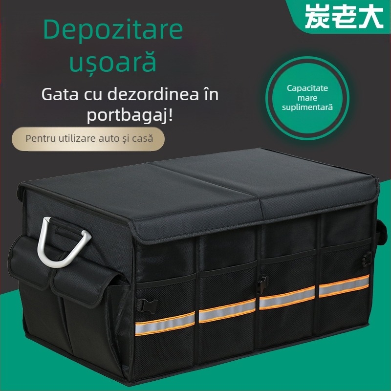 Cutie de depozitare pentru portbagaj auto, pliabilă, din Oxford, capacitate 36L/66L, montaj plug-in