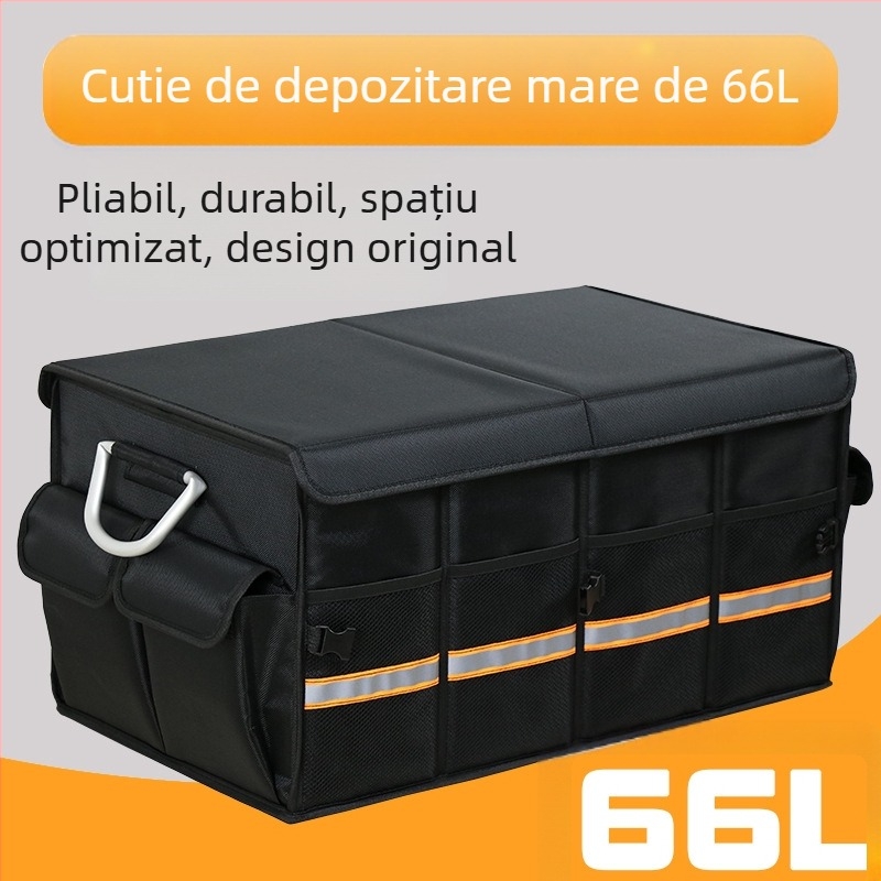 Cutie de depozitare pentru portbagaj auto, pliabilă, din Oxford, capacitate 36L/66L, montaj plug-in