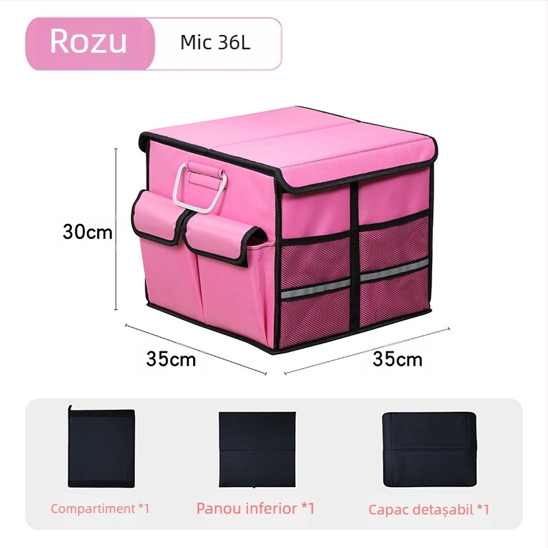 Cutie de depozitare pentru portbagaj auto, pliabilă, din Oxford, capacitate 36L/66L, montaj plug-in