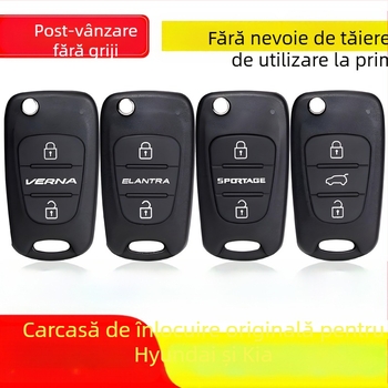 Carcasă de cheie la distanță pentru modelele Hyundai/Kia (i30, ix35, Rena, Sonata 8, Lion Run, Smart Run, K2K5) – carcasă din ABS, lamă de cheie din cupru, procesare personalizabilă, model 01, greutate 1