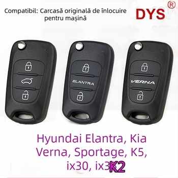 Carcasă de cheie la distanță pentru modelele Hyundai/Kia (i30, ix35, Rena, Sonata 8, Lion Run, Smart Run, K2K5) – carcasă din ABS, lamă de cheie din cupru, procesare personalizabilă, model 01, greutate 1