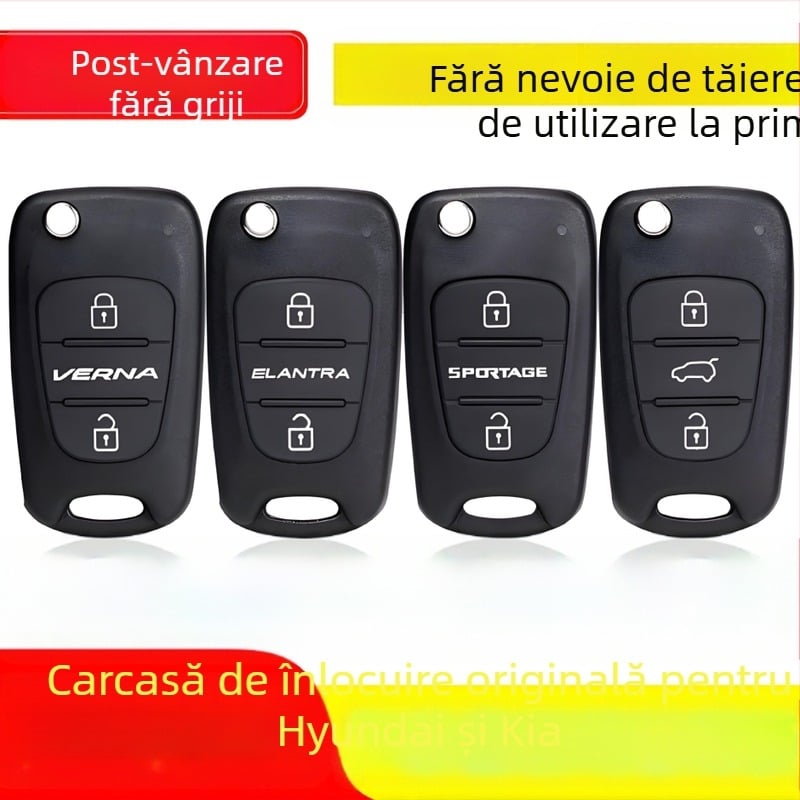 Carcasă de cheie la distanță pentru modelele Hyundai/Kia (i30, ix35, Rena, Sonata 8, Lion Run, Smart Run, K2K5) – carcasă din ABS, lamă de cheie din cupru, procesare personalizabilă, model 01, greutate 1
