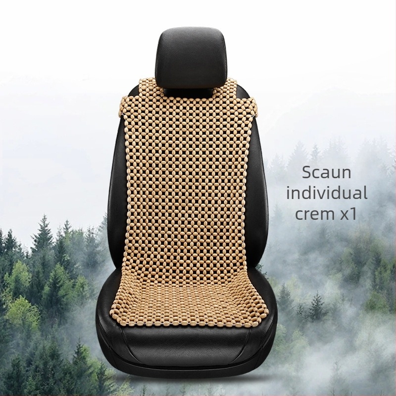 Perneă pentru scaun auto cu mărgele din lemn — set de 3, umplutură din lemn, brand 007