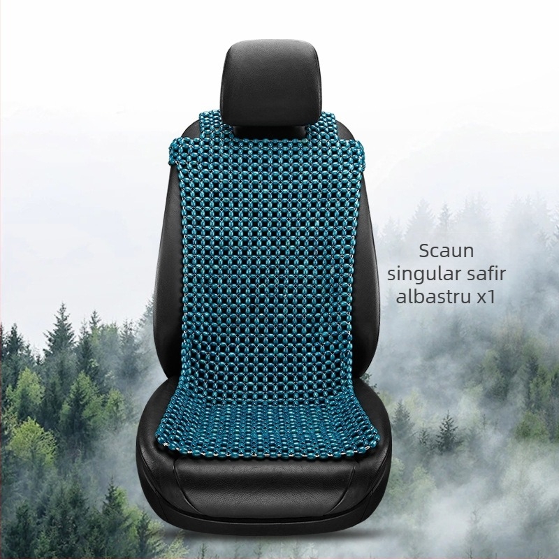 Perneă pentru scaun auto cu mărgele din lemn — set de 3, umplutură din lemn, brand 007