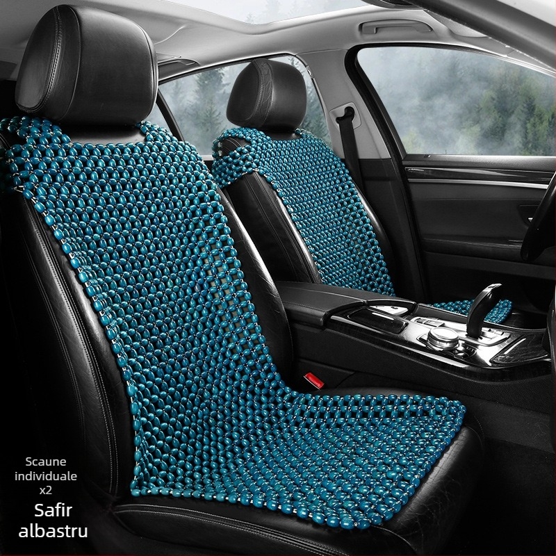 Perneă pentru scaun auto cu mărgele din lemn — set de 3, umplutură din lemn, brand 007