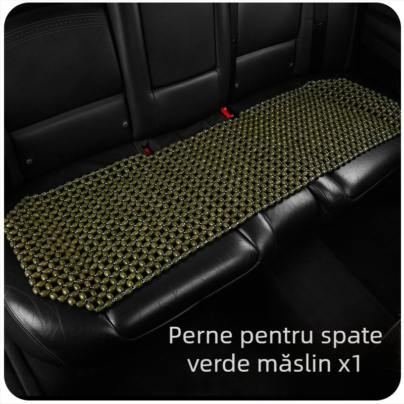 Perneă pentru scaun auto cu mărgele din lemn — set de 3, umplutură din lemn, brand 007