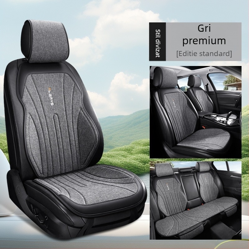 Perneă de șezut auto din in, respirabilă pentru iarnă, design slim pentru scaunul șoferului, acoperire parțială, confortabilă; Material: fibre; Umplere: fără umplere; Loturi mixte acceptate; MOQ: 1