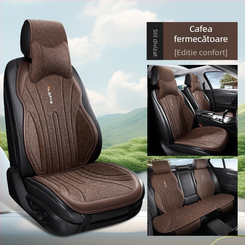 Perneă de șezut auto din in, respirabilă pentru iarnă, design slim pentru scaunul șoferului, acoperire parțială, confortabilă; Material: fibre; Umplere: fără umplere; Loturi mixte acceptate; MOQ: 1