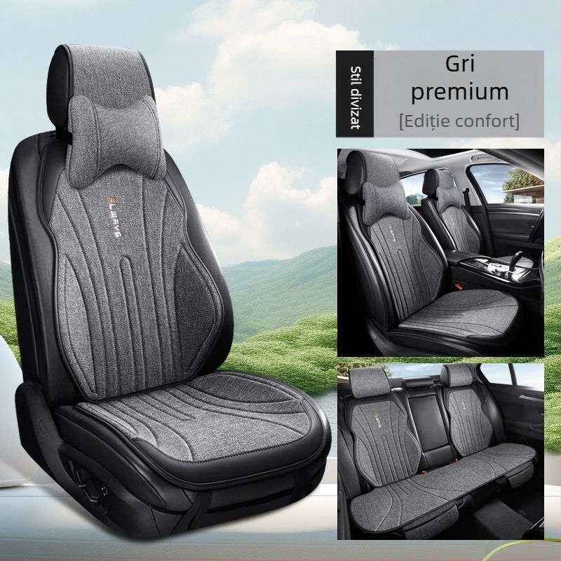 Perneă de șezut auto din in, respirabilă pentru iarnă, design slim pentru scaunul șoferului, acoperire parțială, confortabilă; Material: fibre; Umplere: fără umplere; Loturi mixte acceptate; MOQ: 1