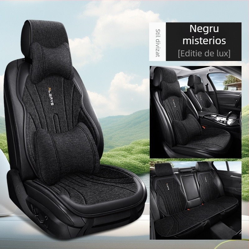 Perneă de șezut auto din in, respirabilă pentru iarnă, design slim pentru scaunul șoferului, acoperire parțială, confortabilă; Material: fibre; Umplere: fără umplere; Loturi mixte acceptate; MOQ: 1