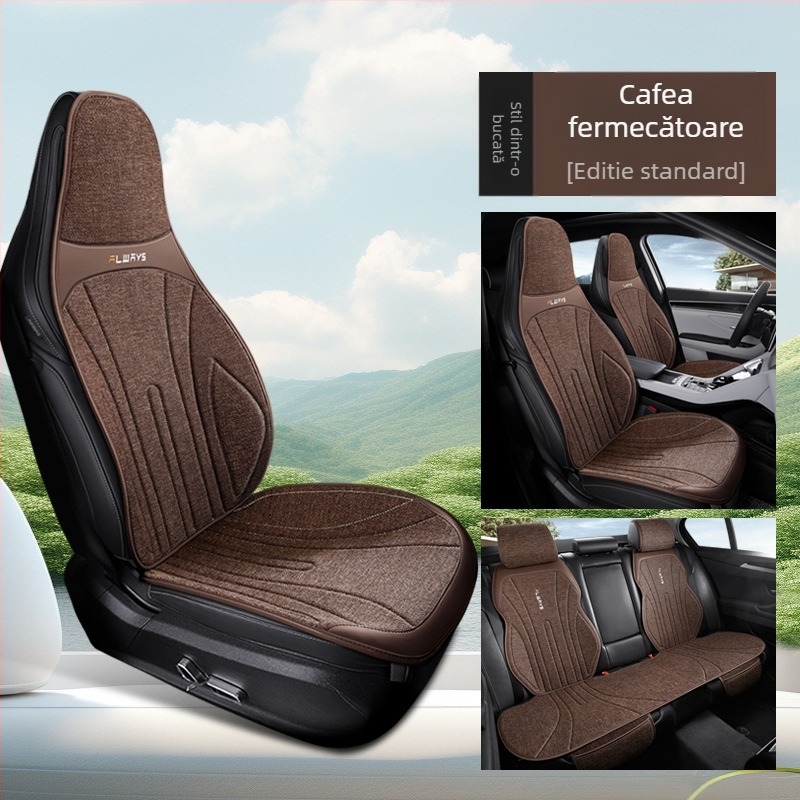 Perneă de șezut auto din in, respirabilă pentru iarnă, design slim pentru scaunul șoferului, acoperire parțială, confortabilă; Material: fibre; Umplere: fără umplere; Loturi mixte acceptate; MOQ: 1