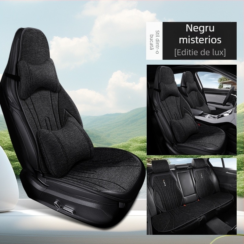 Perneă de șezut auto din in, respirabilă pentru iarnă, design slim pentru scaunul șoferului, acoperire parțială, confortabilă; Material: fibre; Umplere: fără umplere; Loturi mixte acceptate; MOQ: 1