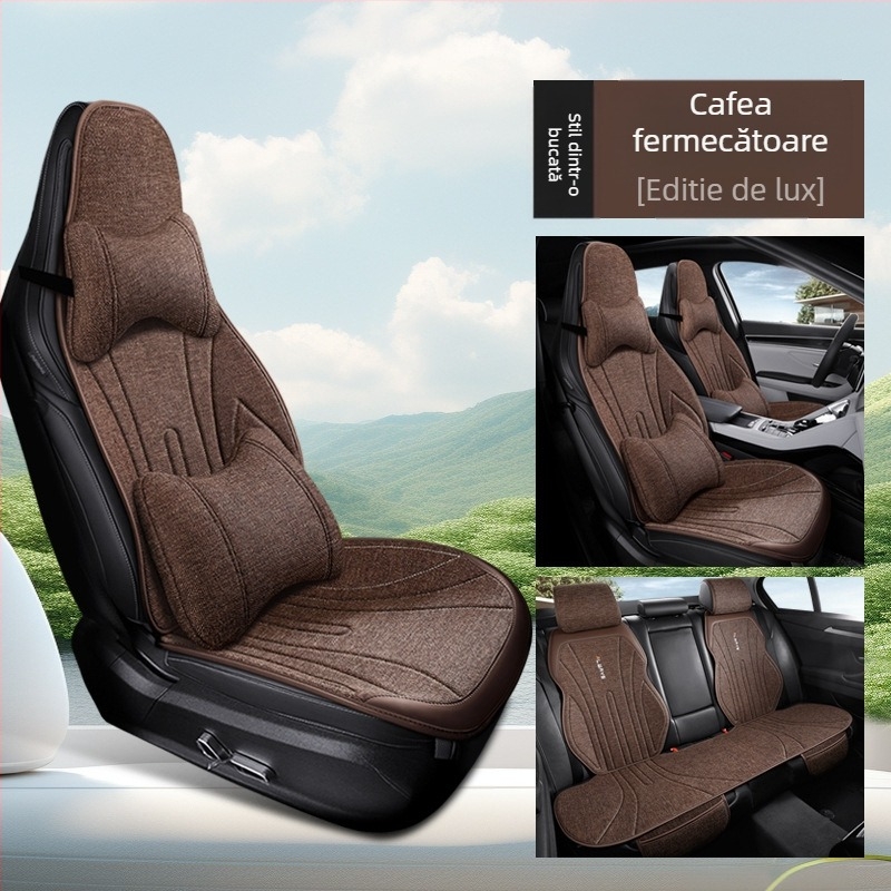 Perneă de șezut auto din in, respirabilă pentru iarnă, design slim pentru scaunul șoferului, acoperire parțială, confortabilă; Material: fibre; Umplere: fără umplere; Loturi mixte acceptate; MOQ: 1