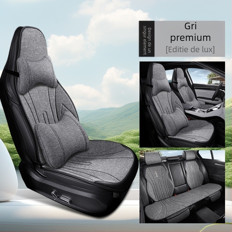 Perneă de șezut auto din in, respirabilă pentru iarnă, design slim pentru scaunul șoferului, acoperire parțială, confortabilă; Material: fibre; Umplere: fără umplere; Loturi mixte acceptate; MOQ: 1