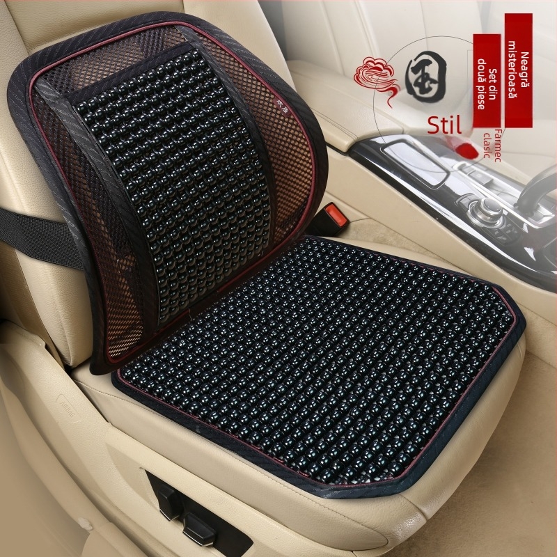 Perna de scaun auto cu mărgele din lemn și umplutură din plasă, utilizare vara, potrivire universală, procesare personalizabilă