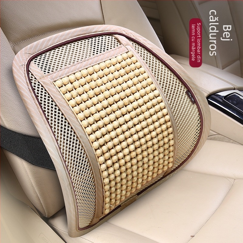 Perna de scaun auto cu mărgele din lemn și umplutură din plasă, utilizare vara, potrivire universală, procesare personalizabilă