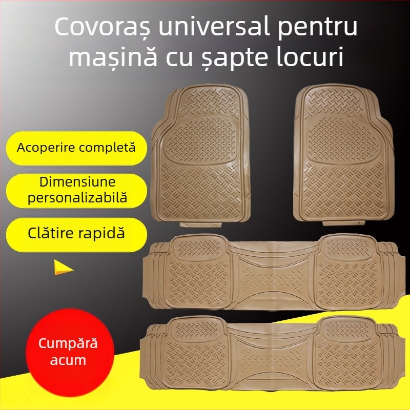 Covoraș universal pentru podea auto, impermeabil PVC, compatibil cu majoritatea modelelor, personalizabil