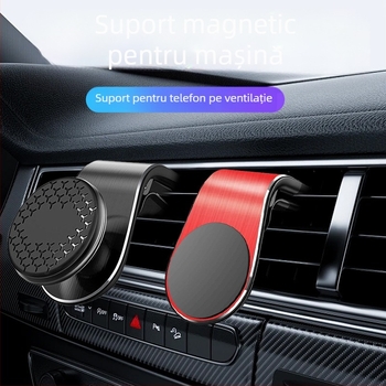 Suport magnetic pentru telefon auto pe conducta de aer – universal, montare Snap-on, clip pentru ventilație, Seria F19, magnet puternic