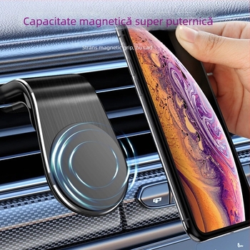 Suport magnetic pentru telefon auto pe conducta de aer – universal, montare Snap-on, clip pentru ventilație, Seria F19, magnet puternic