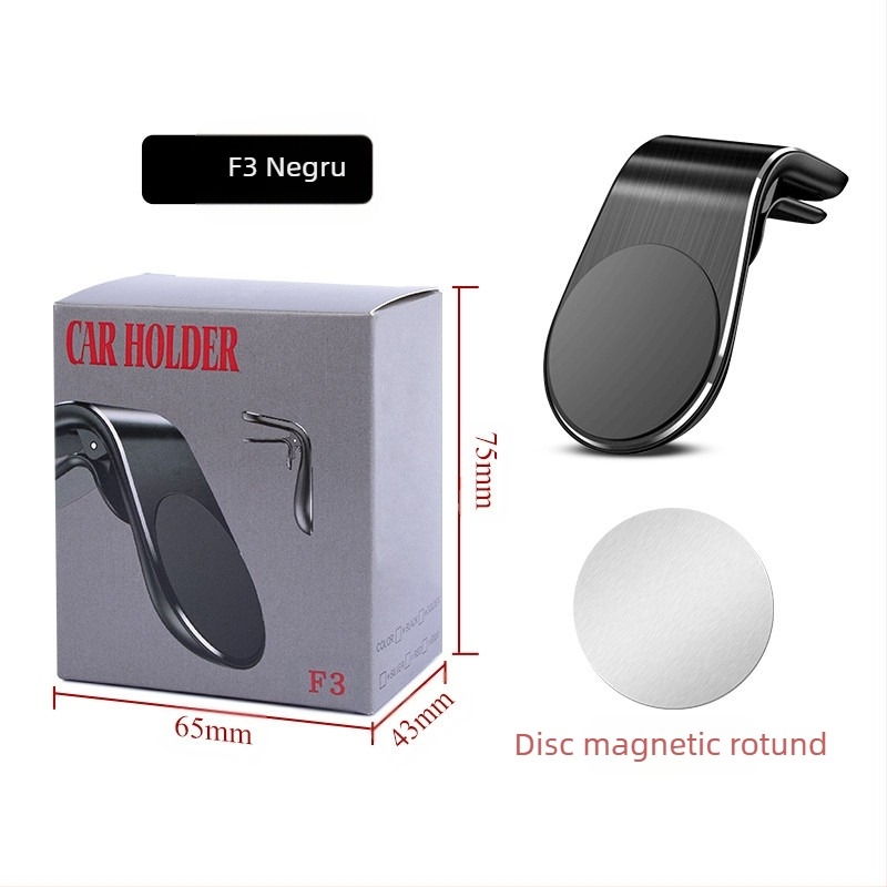 Suport magnetic pentru telefon auto pe conducta de aer – universal, montare Snap-on, clip pentru ventilație, Seria F19, magnet puternic
