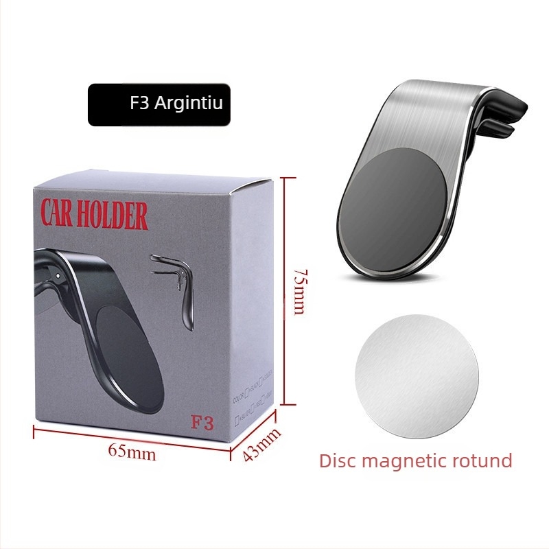 Suport magnetic pentru telefon auto pe conducta de aer – universal, montare Snap-on, clip pentru ventilație, Seria F19, magnet puternic