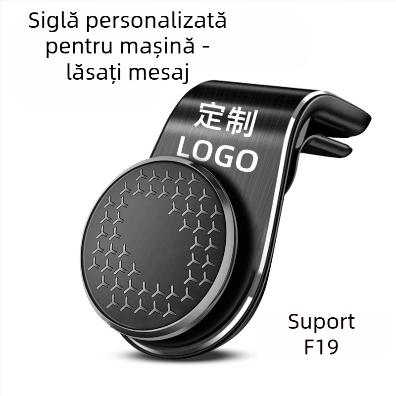 Suport magnetic pentru telefon auto pe conducta de aer – universal, montare Snap-on, clip pentru ventilație, Seria F19, magnet puternic