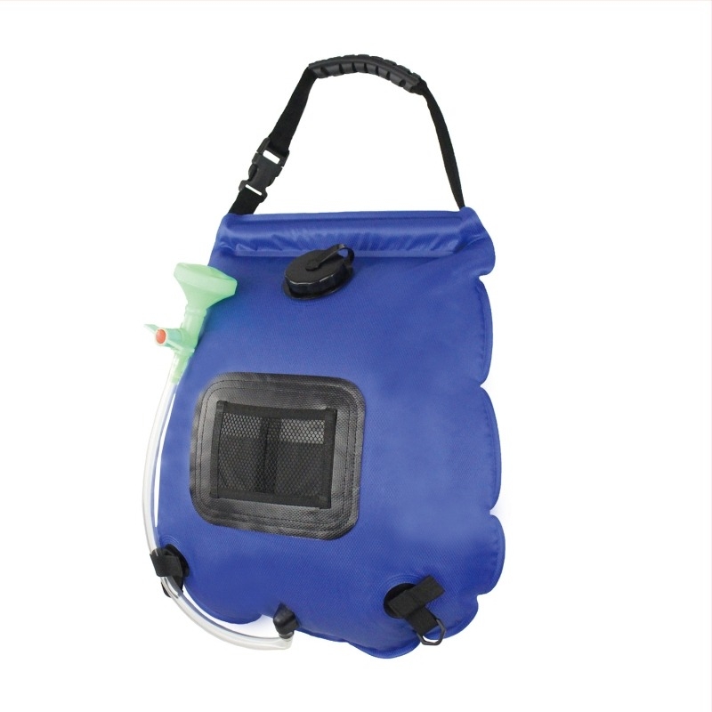 Sac de apă pentru camping, sac de duș portabil de 20 L, PVC și material impermeabil