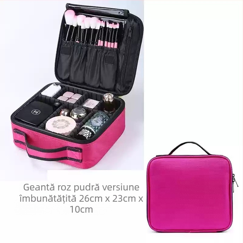 Geantă de makeup Junyi JY650, material Oxford, formă cub, pentru călătorii