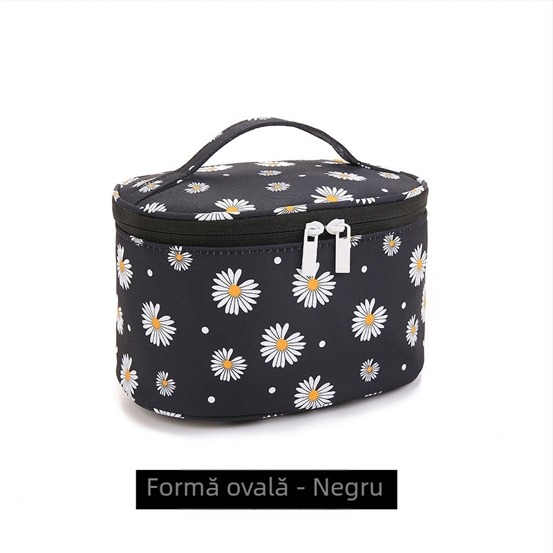Geantă de machiaj din nailon, închidere cu fermoar, stil urban-simplu, căptușeală din țesătură, unisex