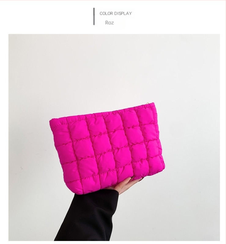 Geantă tip plic pentru femei, din bumbac, stil urban simplu, formă orizontal pătrată, închidere cu fermoar