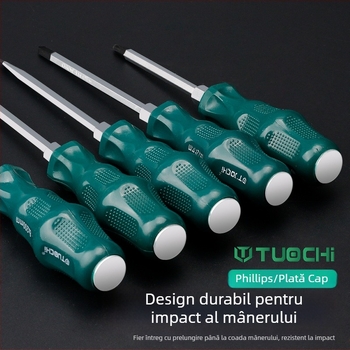 TOTCHI şurubelniță magnetică, oțel crom-vanadiu, neizolată, vârf încrucișat, tip Torx Plum Blossom