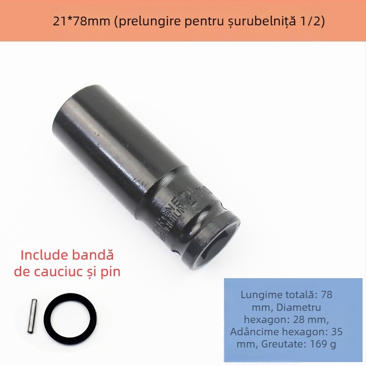 Set chei cu socuri din oțel înalt de carbon, 8 piese, marcă Other, tratament de suprafață Other