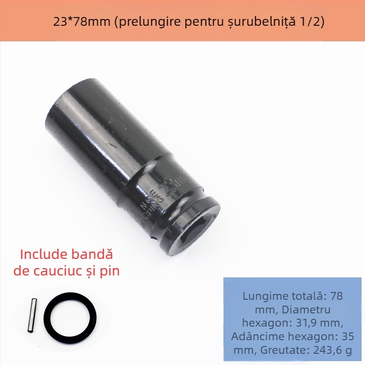 Set chei cu socuri din oțel înalt de carbon, 8 piese, marcă Other, tratament de suprafață Other