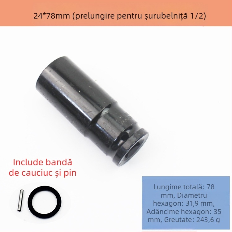 Set chei cu socuri din oțel înalt de carbon, 8 piese, marcă Other, tratament de suprafață Other