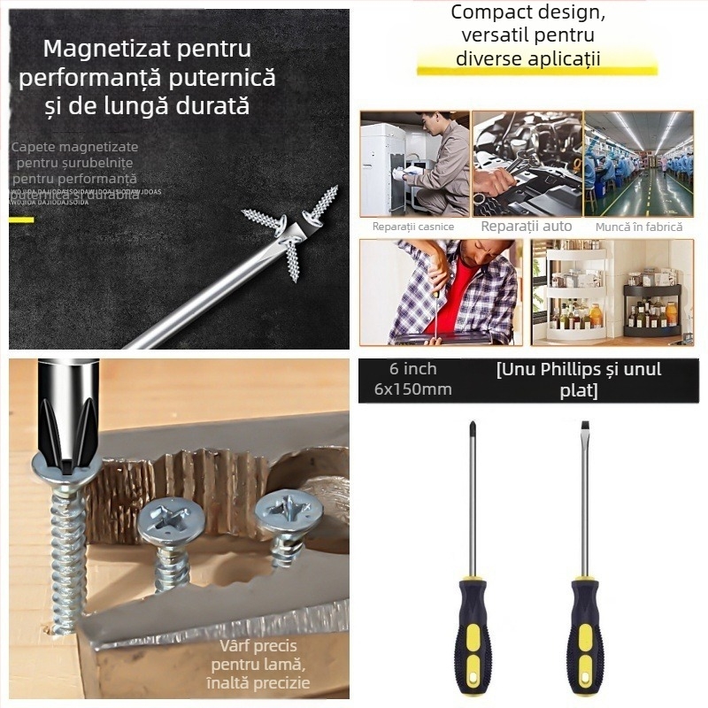 Powerful Merchant set șurubelnițe Phillips magnetice - manual, portabil, cu rază extinsă